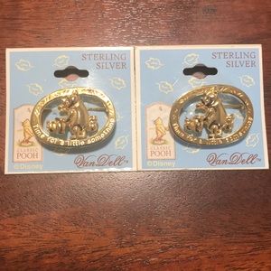 Adorable Vintage Disney Winnie The Pooh Sterling Silver Pins